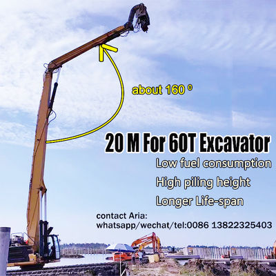30ton-38ton Excavator pilha de condução braço pilha motorista fixação para empilhar mais alto