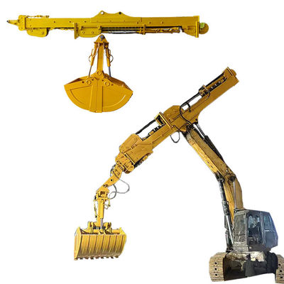 3 Secções Excavador Telescópico Boom Dipper Braço Com 0.4cbm Para 2.5cbm Balde
