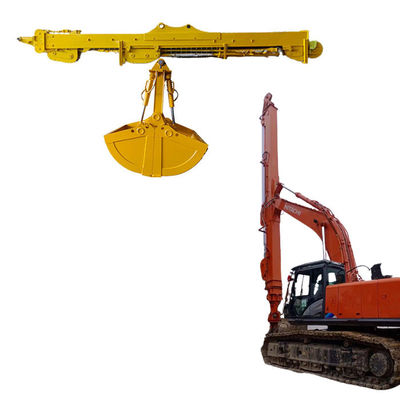 3 Secções Excavador Telescópico Boom Dipper Braço Com 0.4cbm Para 2.5cbm Balde