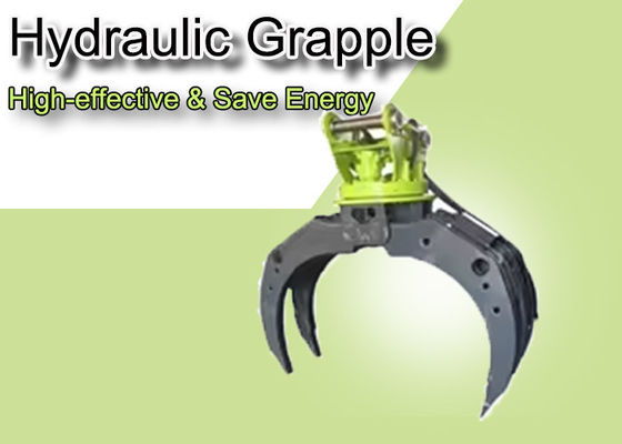 Rodante Grelha Hidráulica Para 4-55tons Excavadora Grabbing Log Rock Materials