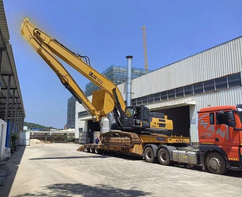 Excavadora de longo alcance braço de fixação 18m 16m amarelo cor alta eficácia