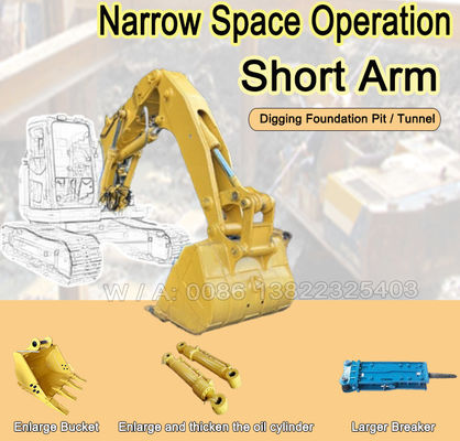 Equipamento de construção Boom Excavator Tunnel Arm Curto Alcance Q355B Material