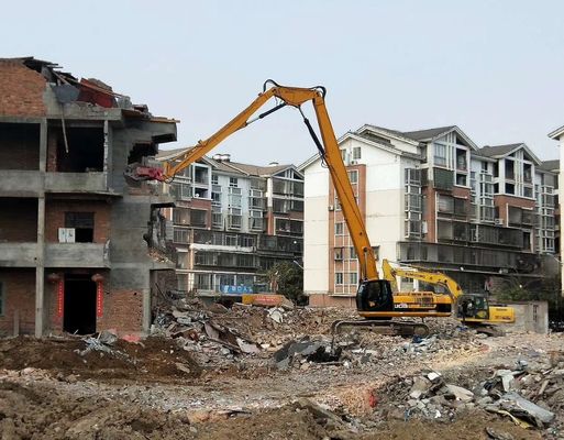 Excavadora de demolição de três secções braço de alcance ajustável para desmontagem