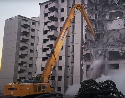 Excavadora de demolição de três secções braço de alcance ajustável para desmontagem