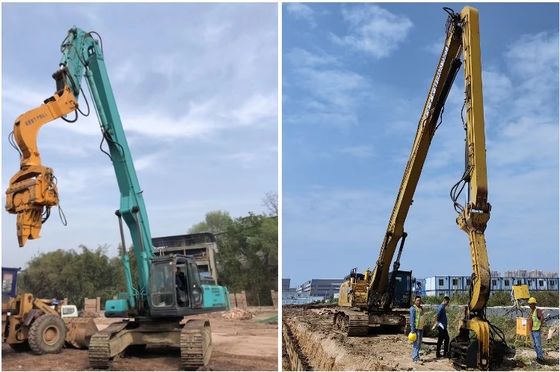 Excavadora de longo alcance Vibração de pilhas braço de condução para soluções de construção de pilhas