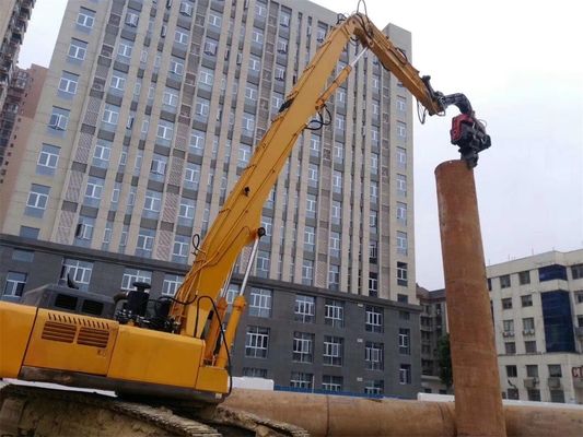 Excavadora montada em folha de pilha motorista de longo alcance braço, excavadora pilha braço de arremesso