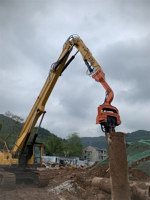 Excavadora montada em folha de pilha motorista de longo alcance braço, excavadora pilha braço de arremesso