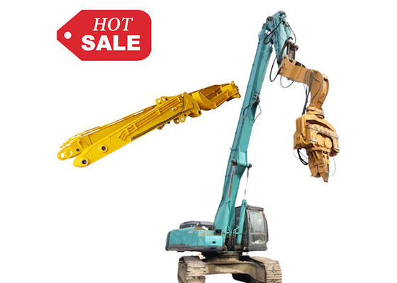 Carga pesada 13.5-18m Excavator Piling Arm Boom para 30-50 toneladas Excavator Sheet Pile Driving Attachment Q355B Q690D Personalizado