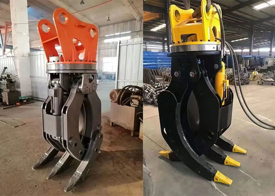 Acessórios de escavadeira 6-8T Apego hidráulico para agarrar pedra de tronco