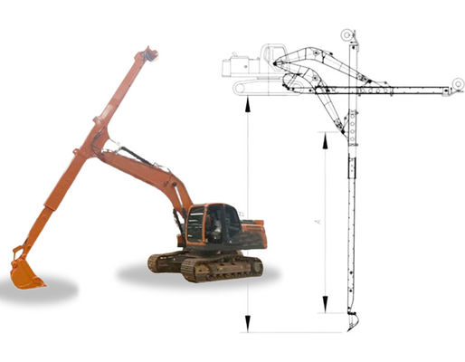 Excavadora braço telescópico braço telescópico com balde padrão para escavação