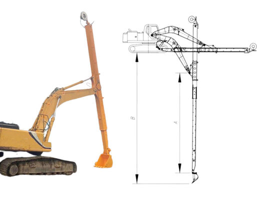 Projeto de longo alcance Excavador Braço telescópico com balde padrão Clamshell balde