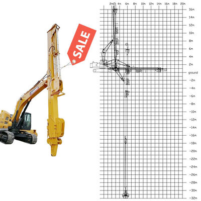 Excavadora telescópica com balde de concha com dentes para agarrar