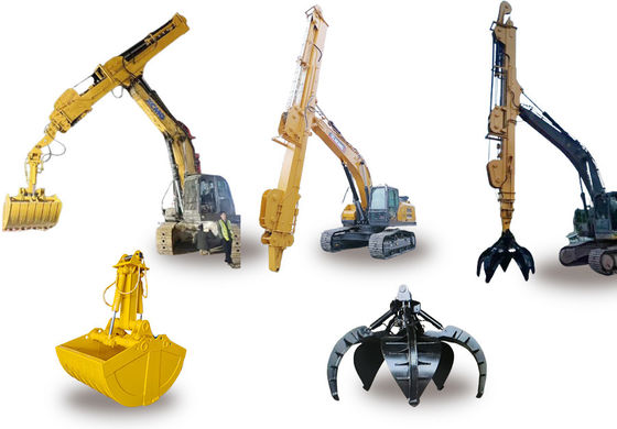 Excavador Telescópico Boom Braço Telescópico Dipper Com Balde Clamshell