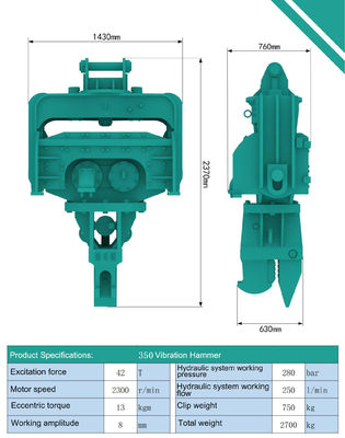 Excavador condutor de pilhas Excavador condutor de pilhas vibratórias para Hitachi