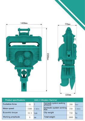 Excavadora Vibração Martelo Excavadora Vibratório Pilão Driver Para Hitachi