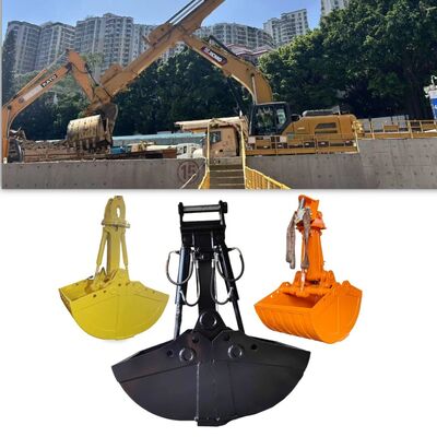 Excavator Attachments 1-1.5cbm Clamshell Grab Bucket, Shell Bucket, Hydraulic Clamshell Excavator Bucket for 20-30ton Excavator