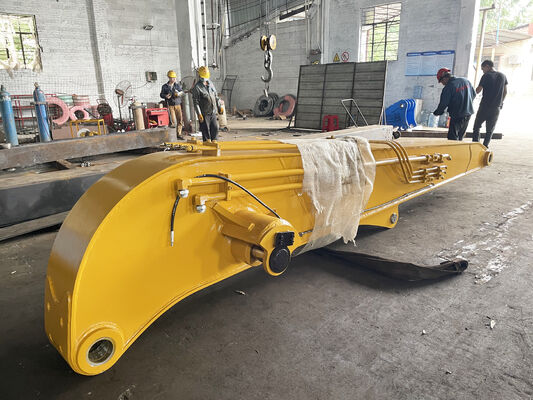 Carga pesada 13.5-18m Excavator Piling Arm Boom para 30-50 toneladas Excavator Sheet Pile Driving Attachment Q355B Q690D Personalizado