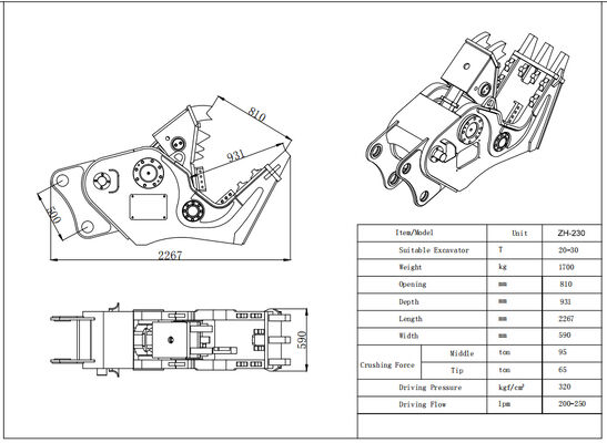 Excavadora Pulverizadora de concreto Pulverizadora hidráulica