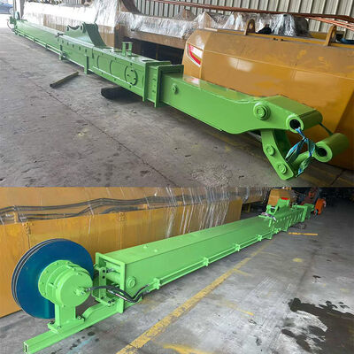 Braço telescópico para escavadeira com balde de carapaça