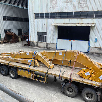 Braço de escavadeira de longo alcance com garra de pedra para serviço pesado — solução ideal para aterros de rios e obras de barragens